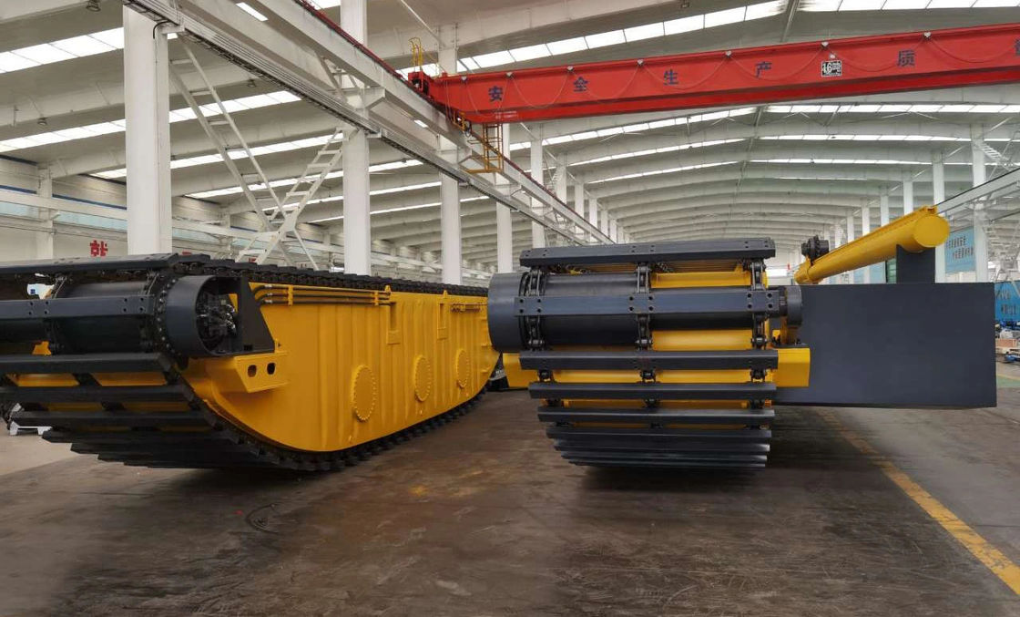Máy đào đổ bộ nổi tùy chỉnh Pontoon Q355B Q690 Q345BU Các bộ phận tàu ngầm Đường thủy được sử dụng cho Cat 320D PC200