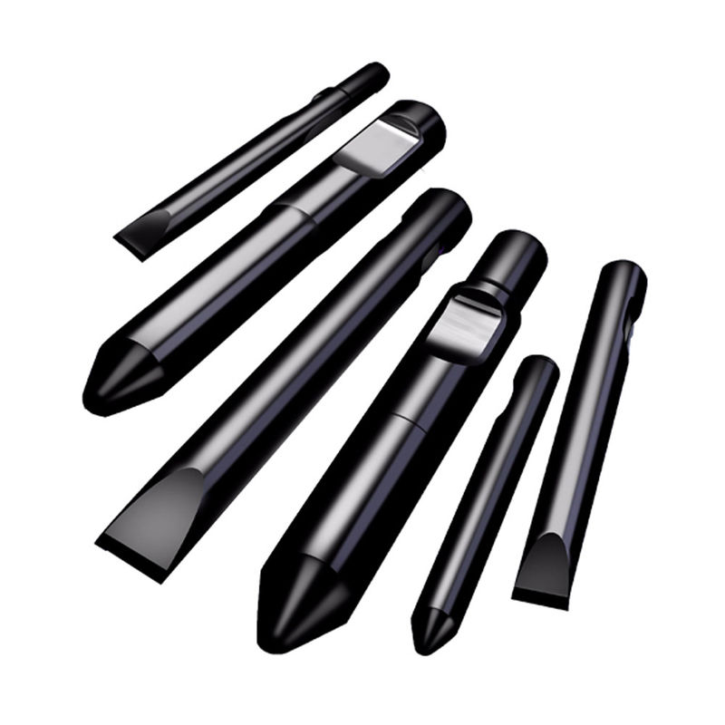 Các bộ phận của máy đào thủy lực đá búa phá vỡ đục đục 68mm thủy lực phá vỡ đục công cụ của loại ốc 135mm 140mm