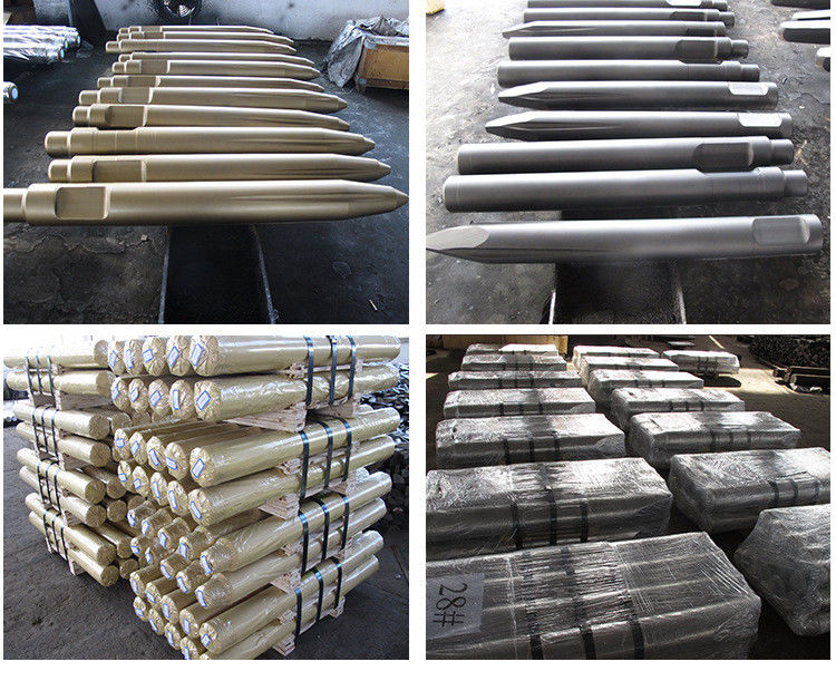 Các bộ phận của máy đào thủy lực đá búa phá vỡ đục đục 68mm thủy lực phá vỡ đục công cụ của loại ốc 135mm 140mm