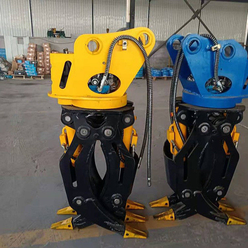 tùy biến Đơn vị hai xi lanh 360 xoay cầm thủy lực kẹp cánh tay kính thiên văn chốt cầm gỗ xô cho máy đào