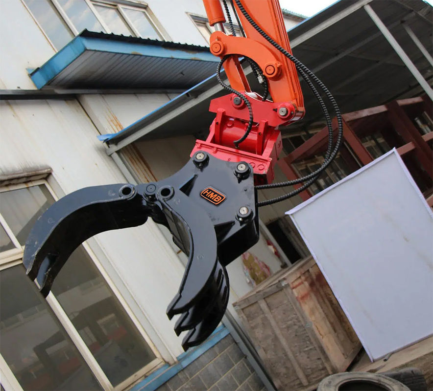 Máy khai quật Grip Bucket Hydraulic Wood Grip 360 Log Grab And Stone Excavator Rotating Grip