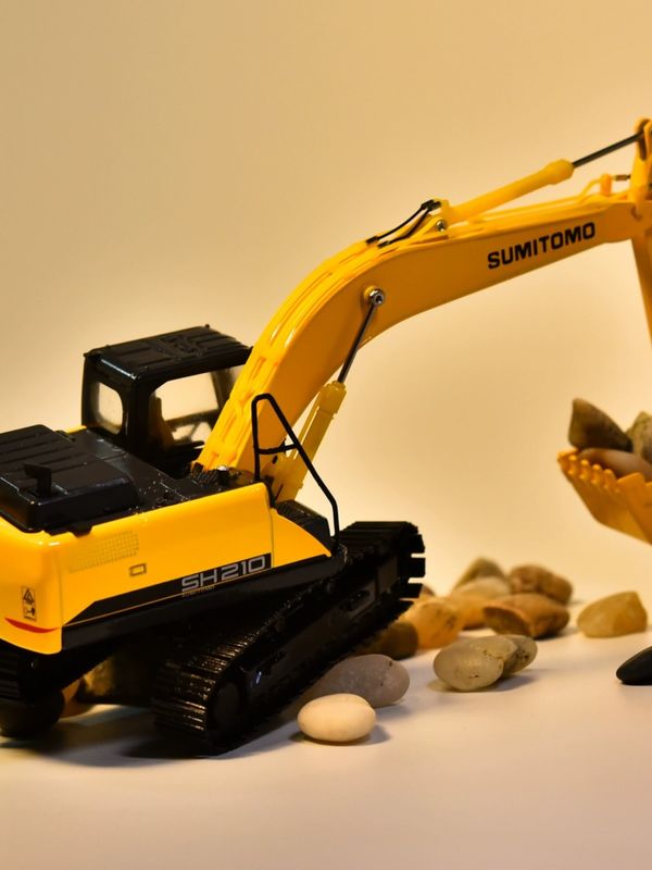 Mô hình thu nhỏ bằng hợp kim đúc SH210-6 Máy xúc đào tỷ lệ 1:50, đồ chơi sưu tầm để trưng bày