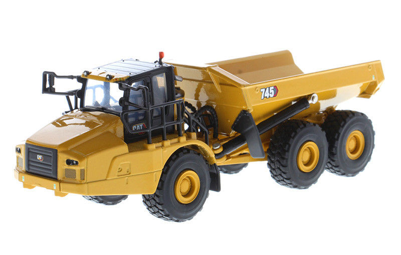 CAT 745 Xe tải đổ rác khớp nối Diecast 1:64 Scale Alloy Model Thiết bị hạng nặng