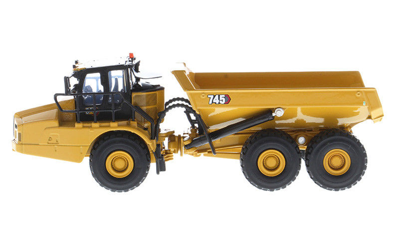CAT 745 Xe tải đổ rác khớp nối Diecast 1:64 Scale Alloy Model Thiết bị hạng nặng