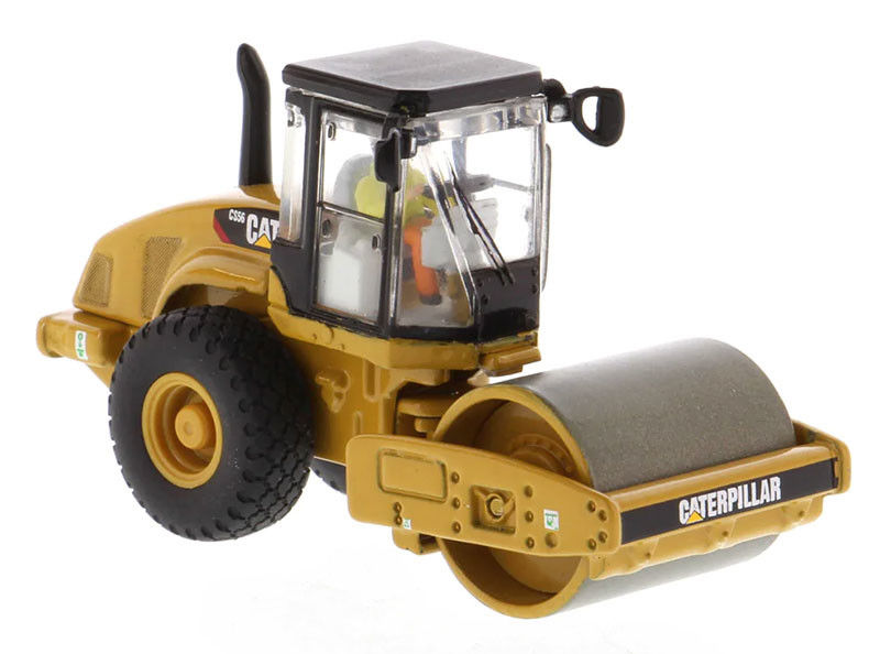 Diecast CAT CS56 Smooth Drum Vibratory Roller 1:87 Scale Xây dựng mô hình sao chép
