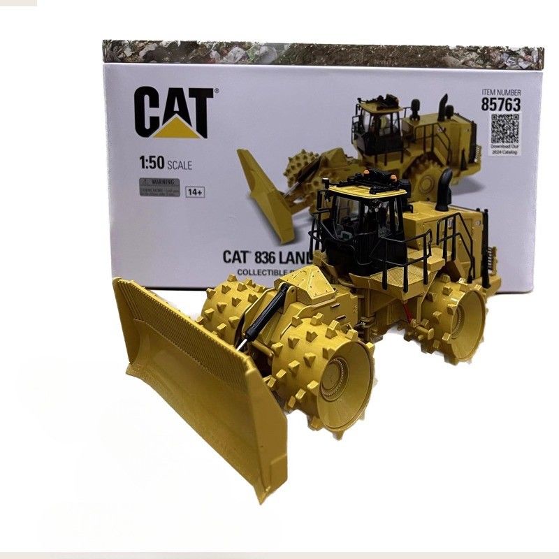 Caterpillar Cat 836 Máy nén bãi rác 1/50 Scale Diecast Alloy Construction Model Art 85763
