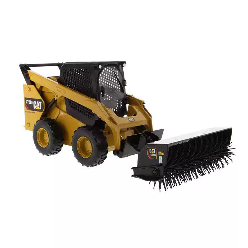 DM cat 272D2 1:16 Scale Alloy Die-Cast Skid Steer Loader Mô hình với con mèo đích thực Màu vàng xe xây dựng sưu tập