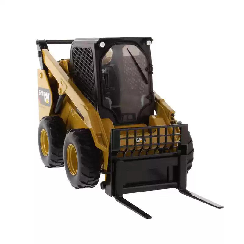 DM cat 272D2 1:16 Scale Alloy Die-Cast Skid Steer Loader Mô hình với con mèo đích thực Màu vàng xe xây dựng sưu tập