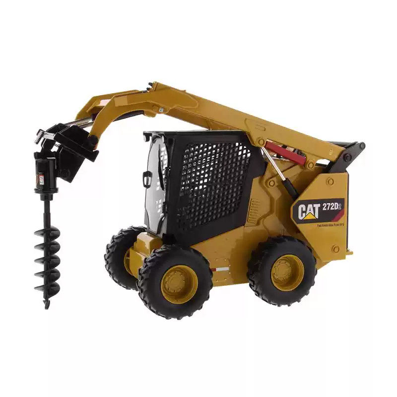 DM cat 272D2 1:16 Scale Alloy Die-Cast Skid Steer Loader Mô hình với con mèo đích thực Màu vàng xe xây dựng sưu tập