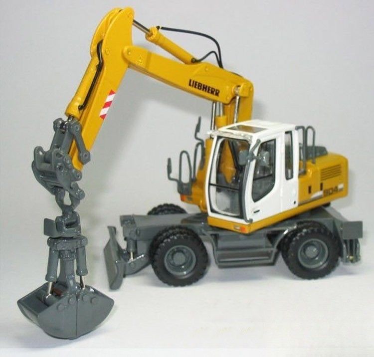 1/50 Liebherr A904C Mô hình thợ đào bánh Die Cast Metal Collectible With Grab Bucket 58004