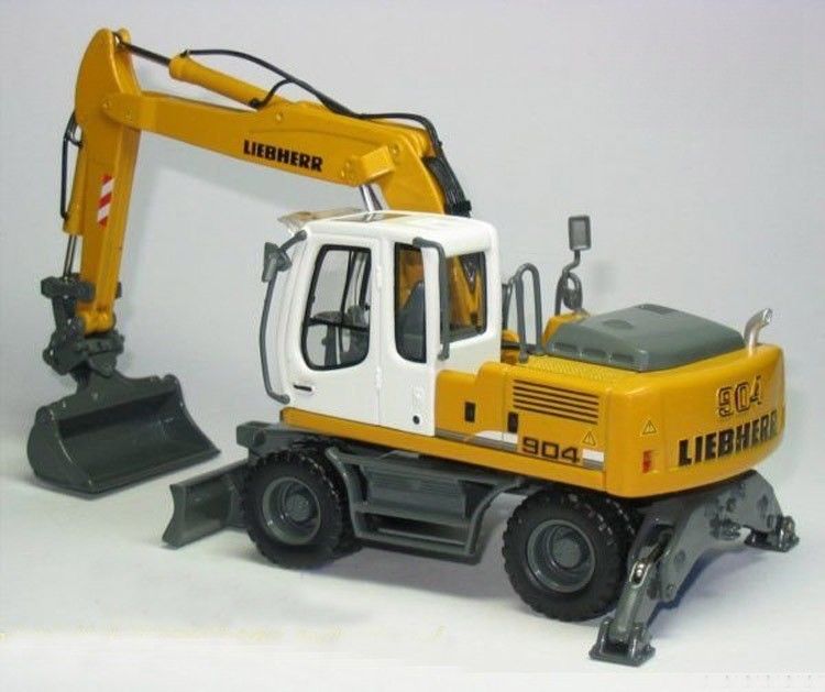 1/50 Liebherr A904C Mô hình thợ đào bánh Die Cast Metal Collectible With Grab Bucket 58004