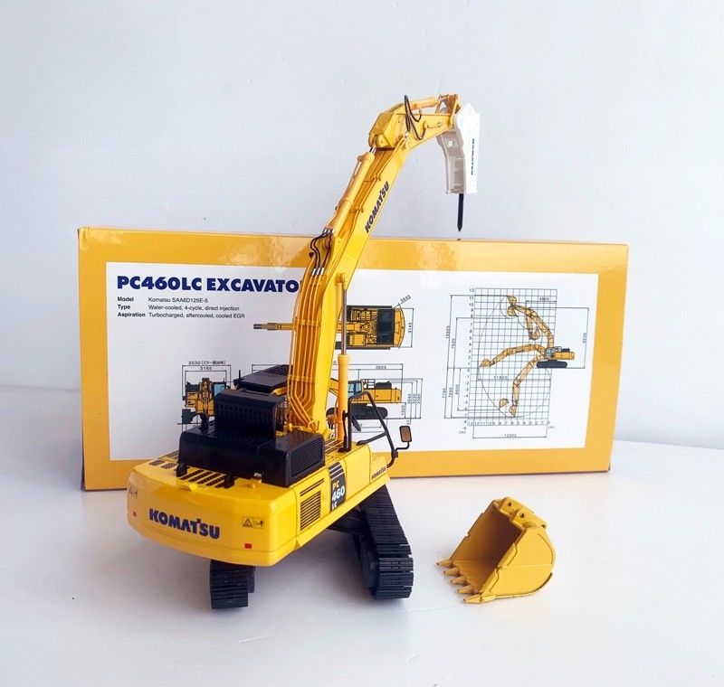 Komatsu PC460LC-8 1/50 Thiết kế thợ đào hợp kim đúc thô với bộ ngắt thủy lực