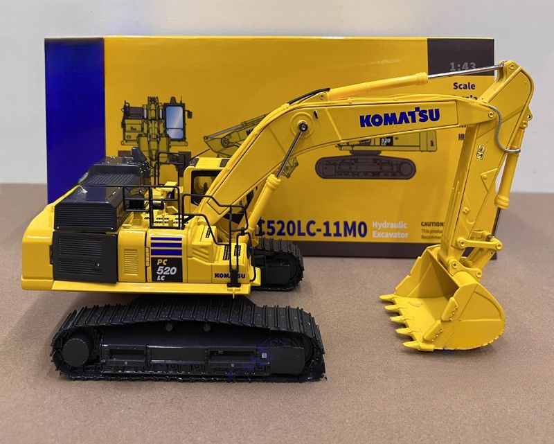 1/43 Scale Komatsu PC520LC-11M0 Alloy Die-Cast Excavator Model - Được cấp phép thu thập
