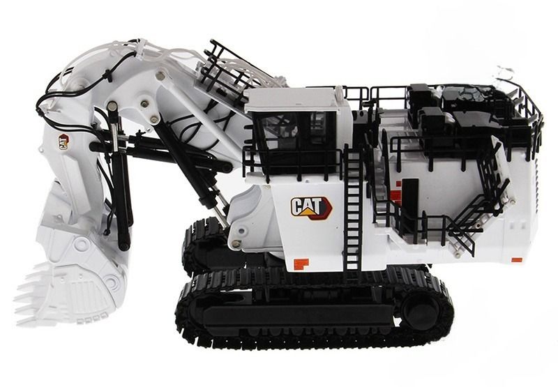 DM85653 Máy đào khai thác mỏ màu trắng phiên bản giới hạn bằng kim loại đúc, xe kỹ thuật mô hình CCM tỷ lệ 1/87