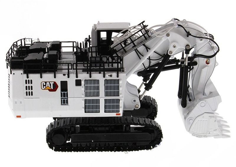 DM85653 Máy đào khai thác mỏ màu trắng phiên bản giới hạn bằng kim loại đúc, xe kỹ thuật mô hình CCM tỷ lệ 1/87