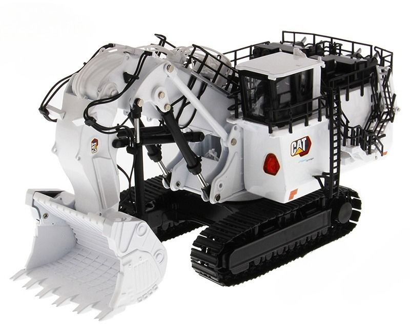 DM85653 Máy đào khai thác mỏ màu trắng phiên bản giới hạn bằng kim loại đúc, xe kỹ thuật mô hình CCM tỷ lệ 1/87