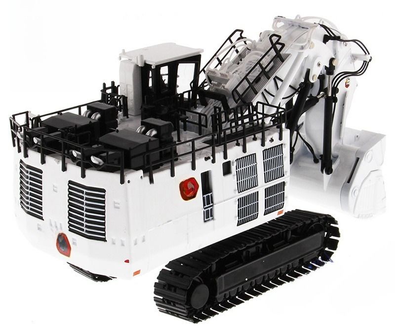 DM85653 Máy đào khai thác mỏ màu trắng phiên bản giới hạn bằng kim loại đúc, xe kỹ thuật mô hình CCM tỷ lệ 1/87