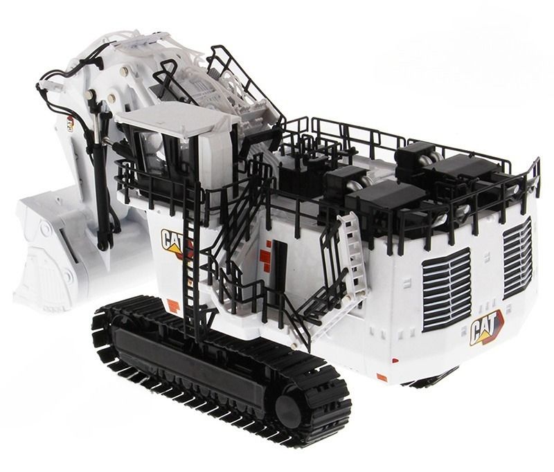DM85653 Máy đào khai thác mỏ màu trắng phiên bản giới hạn bằng kim loại đúc, xe kỹ thuật mô hình CCM tỷ lệ 1/87