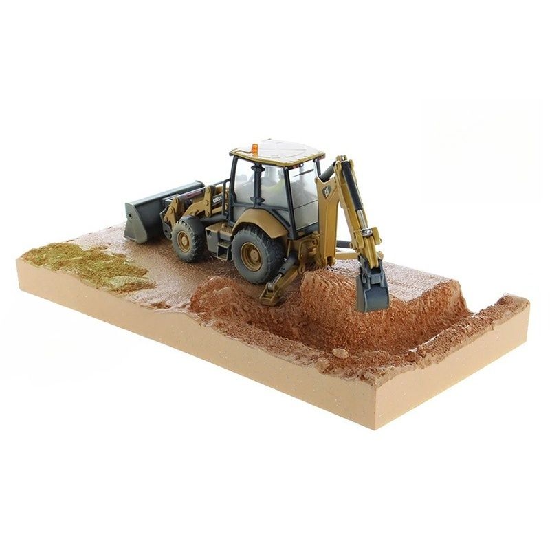 Diecast Masters 420F2IT Skid Steer Loader Backhoe Vàng sơn hoàn thiện Mô hình DM Limited 85755 1/50