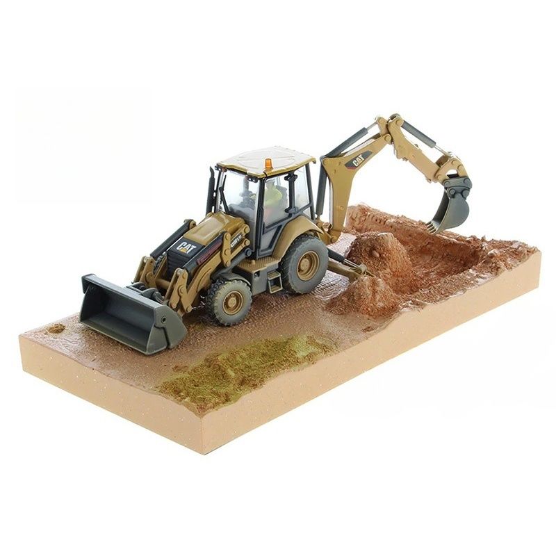 Diecast Masters 420F2IT Skid Steer Loader Backhoe Vàng sơn hoàn thiện Mô hình DM Limited 85755 1/50
