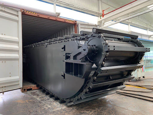 Pontoon xích máy đào lội nước tùy chỉnh cho đầm lầy, vùng đất ngập nước, đầm lầy, gầm xe các loại nhà cung cấp